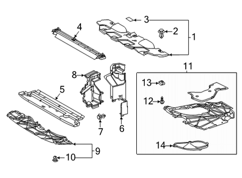 2024 Toyota Venza Splash Shields Diagram