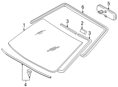 2015 Scion tC Glass - Windshield Diagram
