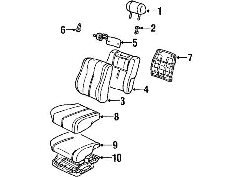 1992 Toyota Camry Front Seat Components Diagram
