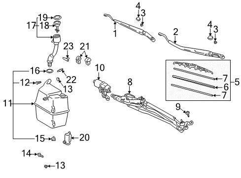 2002 Toyota Celica Wiper & Washer Components Diagram
