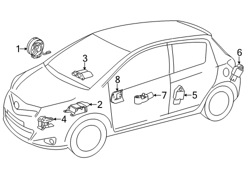 2017 Toyota Yaris Air Bag Components Diagram