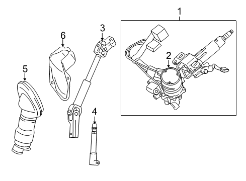 2007 Toyota RAV4 Steering Column Assembly Diagram