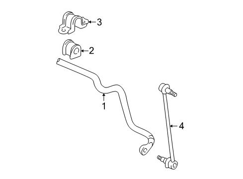 2000 Toyota Sienna Stabilizer Bar & Components Diagram