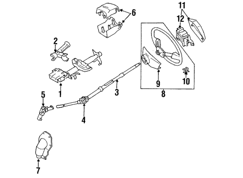1989 Toyota Corolla Steering Column & Wheel Diagram