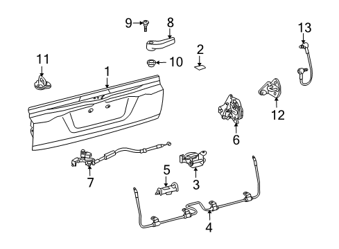 2009 Toyota Land Cruiser Gate & Hardware Diagram