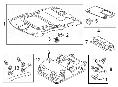 2025 Toyota Tacoma Headliner Diagram 2 - Thumbnail