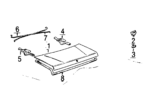 1987 Toyota Cressida Trunk Lid & Components Diagram