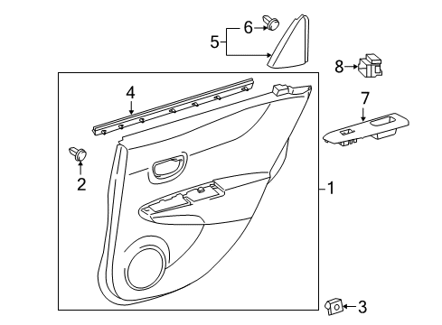 2012 Toyota Yaris Interior Trim - Rear Door Diagram