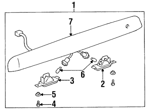 1995 Toyota Camry License Lamps - Headlights Diagram 2 - Thumbnail