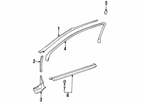 1994 Toyota Celica Interior Trim - Pillars Diagram