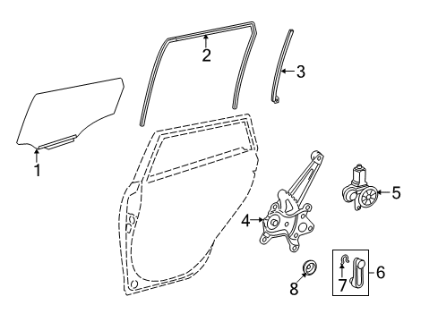 2012 Toyota Matrix Glass - Rear Door Diagram