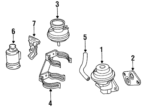 1993 Toyota Tercel EGR Valve Diagram for 25620-11090