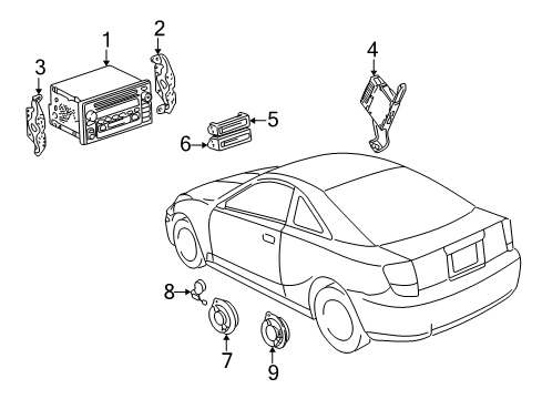 2000 Toyota Celica Front Driver Speaker Diagram for 86160-2B500