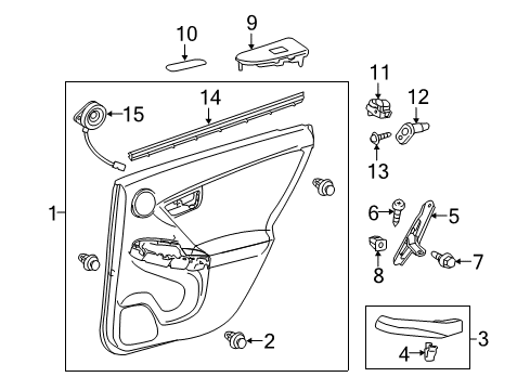 2010 Toyota Prius Interior Trim - Rear Door Diagram