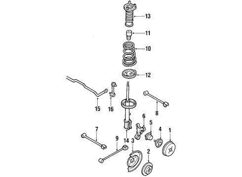 1991 Toyota Corolla Rear Suspension Components Diagram 5 - Thumbnail