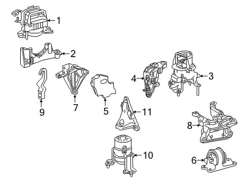 2020 Toyota Camry Bracket Sub-Assembly, Engine Mounting, Rear Diagram for 12303-F0150