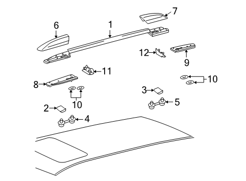 2010 Toyota Highlander Luggage Carrier Diagram 3 - Thumbnail