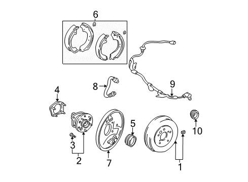 2001 Toyota RAV4 Brake Components Diagram 2 - Thumbnail