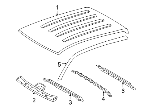 2014 Toyota Tacoma Roof Panel Diagram for 63111-04132
