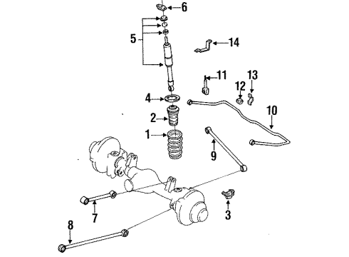 1994 Toyota Land Cruiser Shocks & Components Diagram