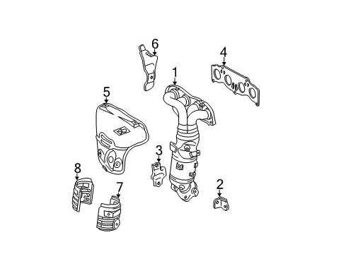 2006 Toyota Camry Manifold Stay, Driver Side Diagram for 17118-28060