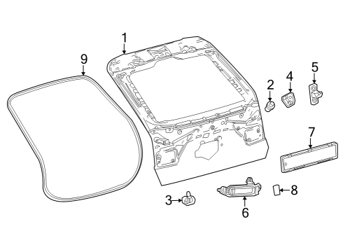 2025 Toyota bZ4X Gate & Hardware Diagram