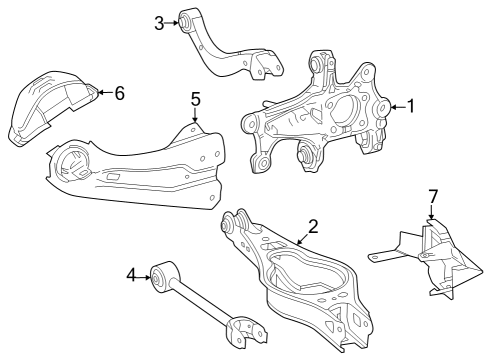 2024 Toyota bZ4X Rear Suspension Components Diagram