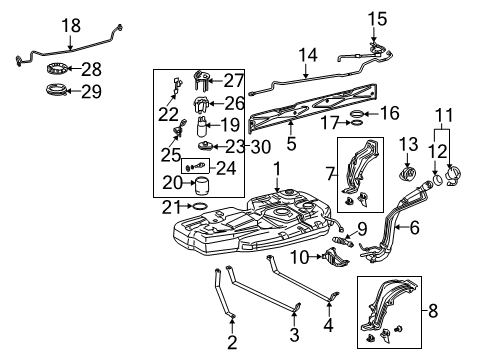 2005 Toyota Sienna Tank Strap, Rear Diagram for 77613-08011