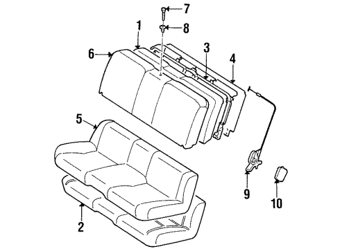 1993 Toyota Supra Rear Seat Components Diagram