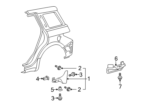 2004 Scion xA Exterior Trim - Quarter Panel Diagram