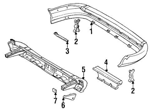1996 Toyota Previa Bumper & Components - Rear Diagram