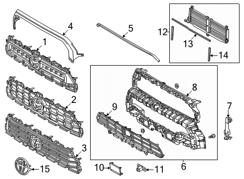 2025 Toyota 4Runner Grille & Components Diagram