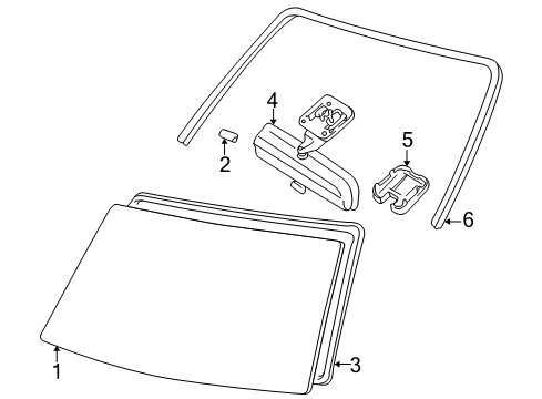 1999 Toyota 4Runner Glass - Windshield Diagram