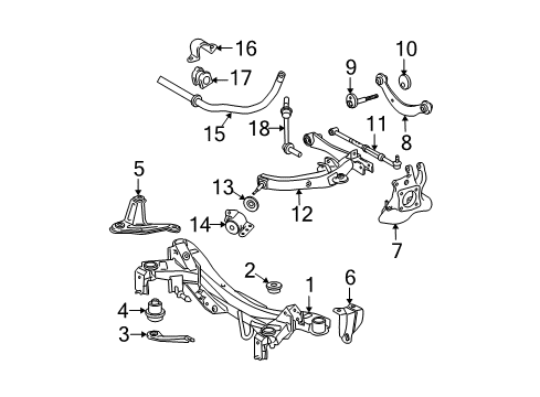 2006 Scion tC Rear Suspension Components Diagram 2 - Thumbnail