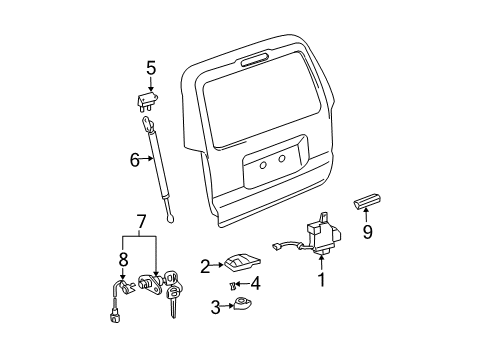 2003 Toyota 4Runner Back Door Diagram