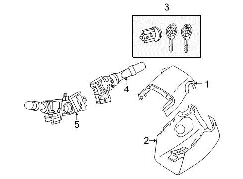2024 Toyota 4Runner Shroud, Switches & Levers Diagram