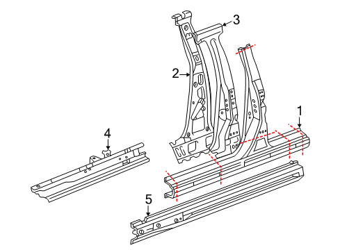 2004 Scion xA Center Pillar & Rocker Diagram