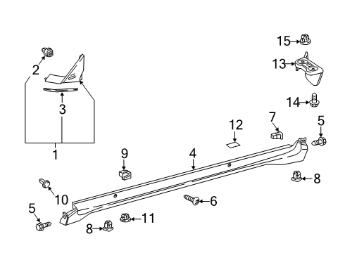 2019 Toyota C-HR Exterior Trim - Pillars Diagram