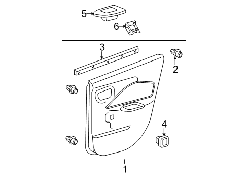 2007 Toyota Yaris Interior Trim - Rear Door Diagram
