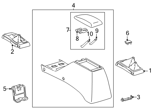 1996 Toyota Tacoma Console Diagram