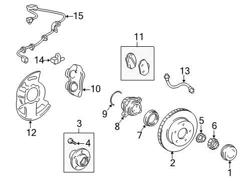 2012 Toyota FJ Cruiser Front Brakes Diagram
