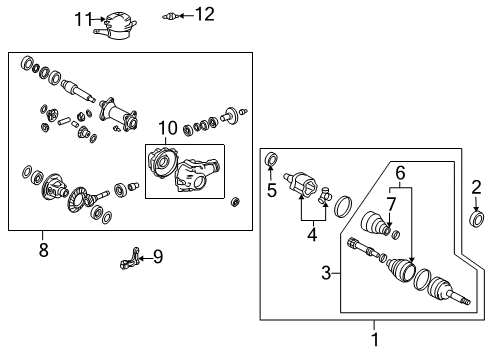 1999 Toyota 4Runner Carrier & Front Axles Diagram