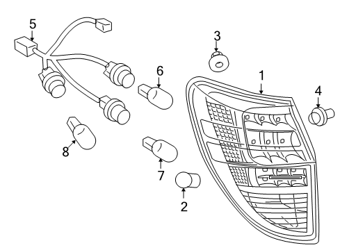 2009 Toyota RAV4 Tail Lamps Diagram