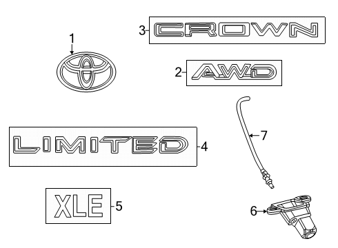 2025 Toyota Crown Signia Exterior Trim - Lift Gate Diagram