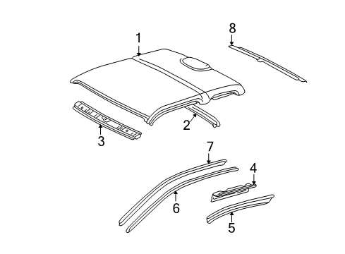 1998 Toyota Tacoma Roof & Components Diagram 2 - Thumbnail