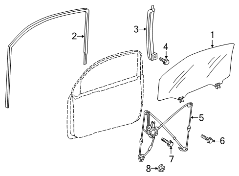 2012 Scion iQ Glass - Door Diagram