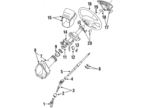 1990 Toyota Celica Steering Column & Wheel Diagram 2 - Thumbnail