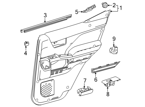 2025 Toyota 4Runner Interior Trim - Rear Door Diagram
