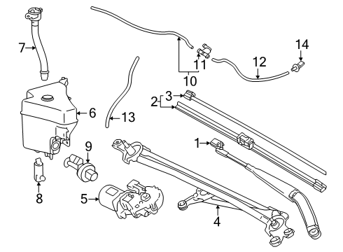 2025 Toyota Tacoma Wiper & Washer Components Diagram