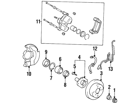 1996 Toyota Paseo Front Brakes Diagram